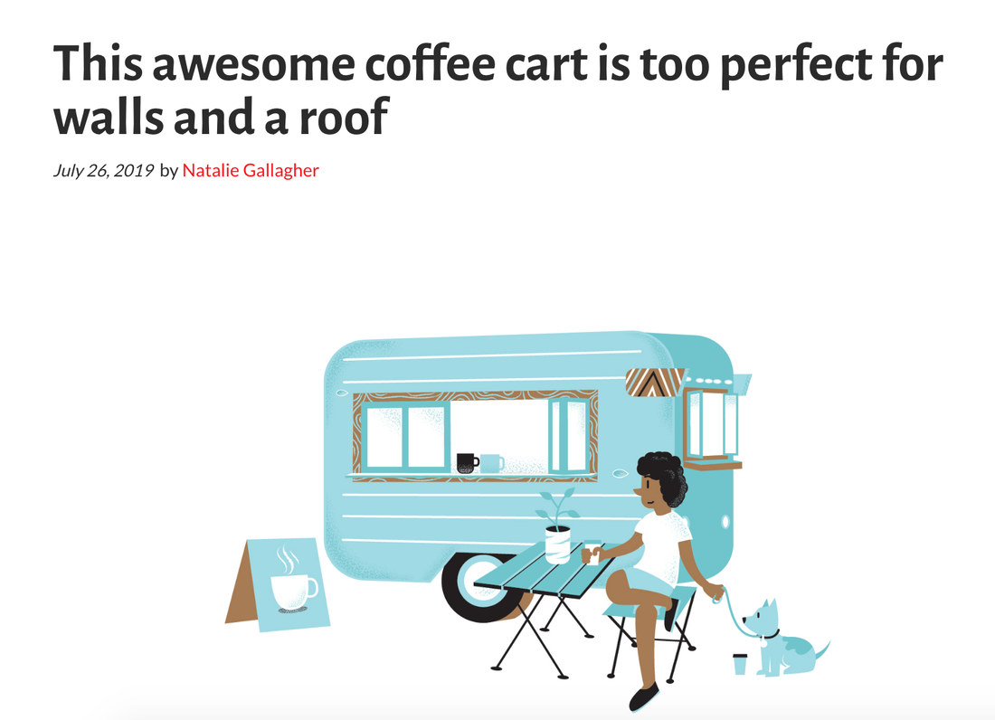 This awesome coffee cart is too perfect for walls and a roof by Natalie Gallagher